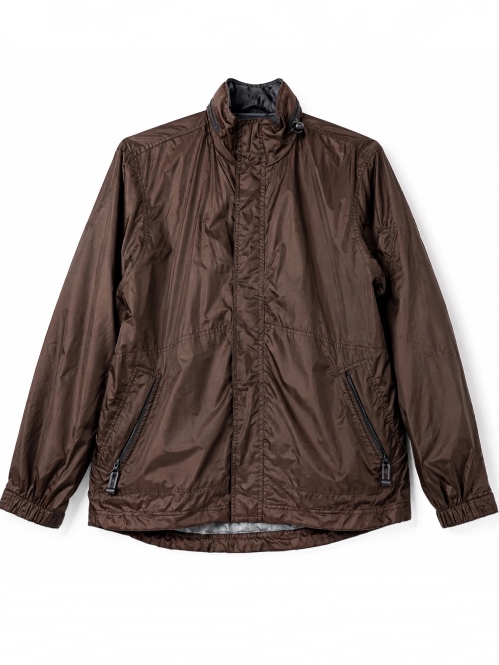 Vintage 90s GAP Men’s S Brown Ripstop Nylon Utility Hooded Jacket